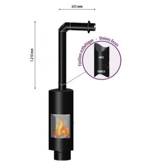 Cuisinière à bois raccordable - BRONPI Hilton-C 6 kW - BRONPI