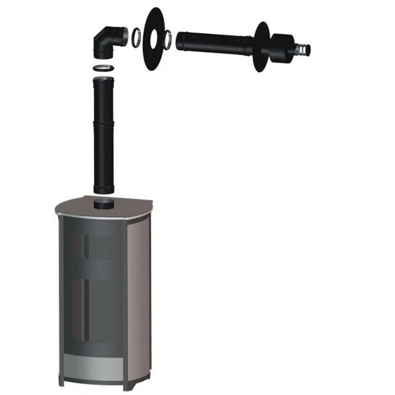 Kit ventouse supérieur pour poêles à granulés étanches - DINAK