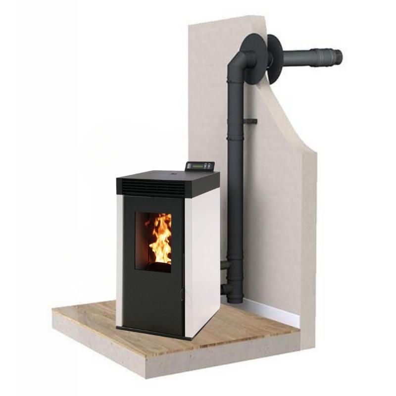 Pack Poêle Granules Étanche + Kit Ventouse - INTERSTOVES Marina installation ventouse Metz