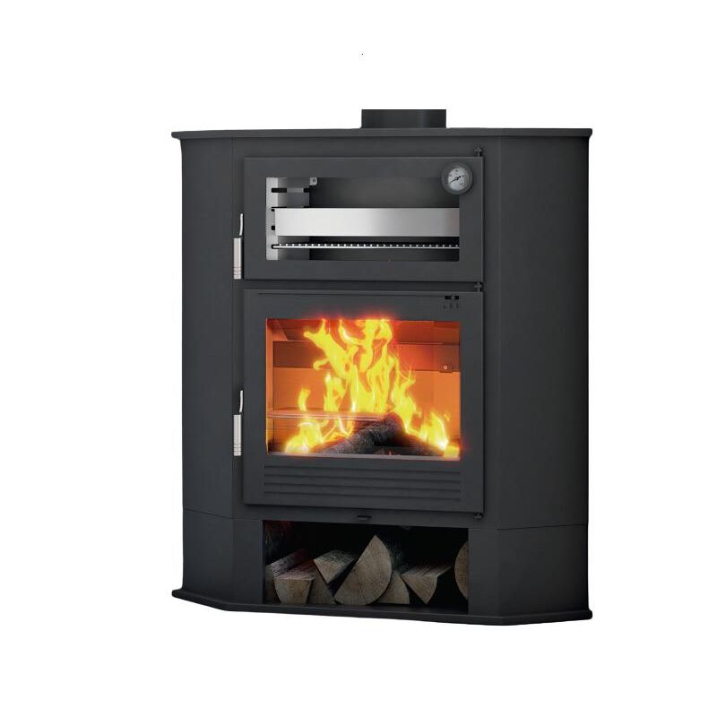 Poêle à bois d'angle avec four - FIREMATIC Akron 9.5 kW