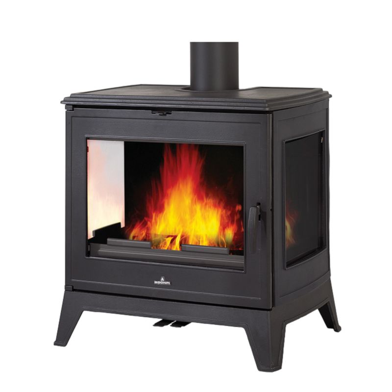 Poêle à bois en fonte 3 faces - BRONPI Bury 14 kW